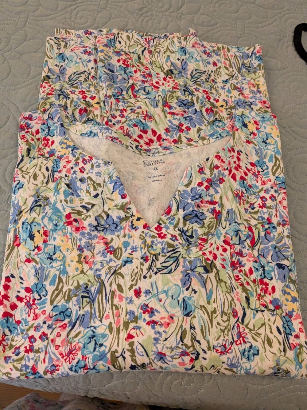 Plus Size Croft & Barrow® Elbow Sleeve Split Neck Top Size 4x